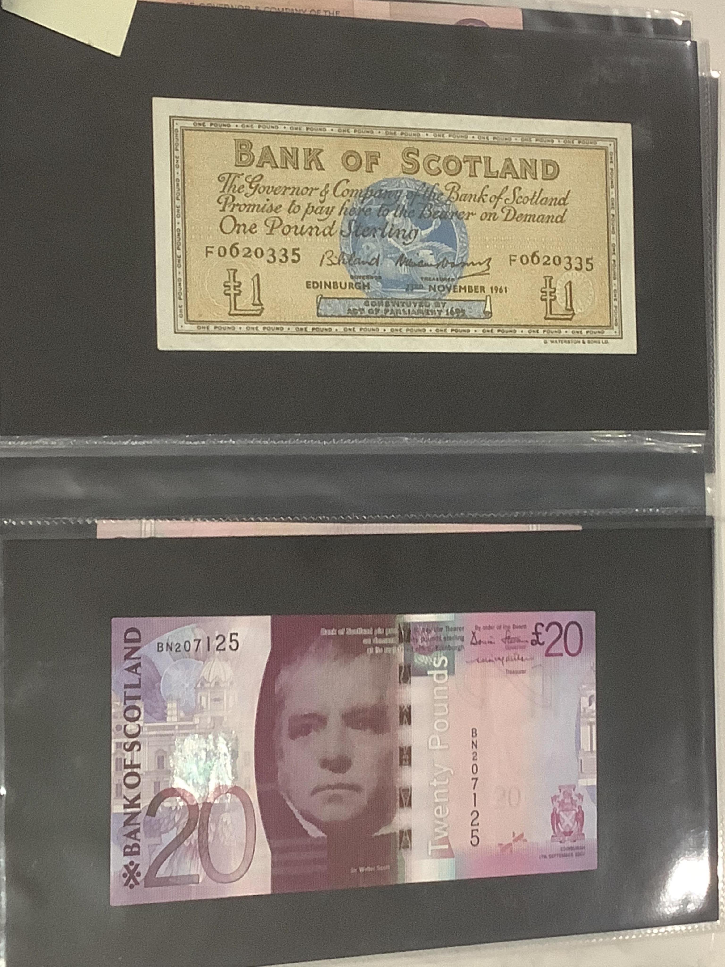 Sixteen assorted ERII Bank of Scotland banknotes